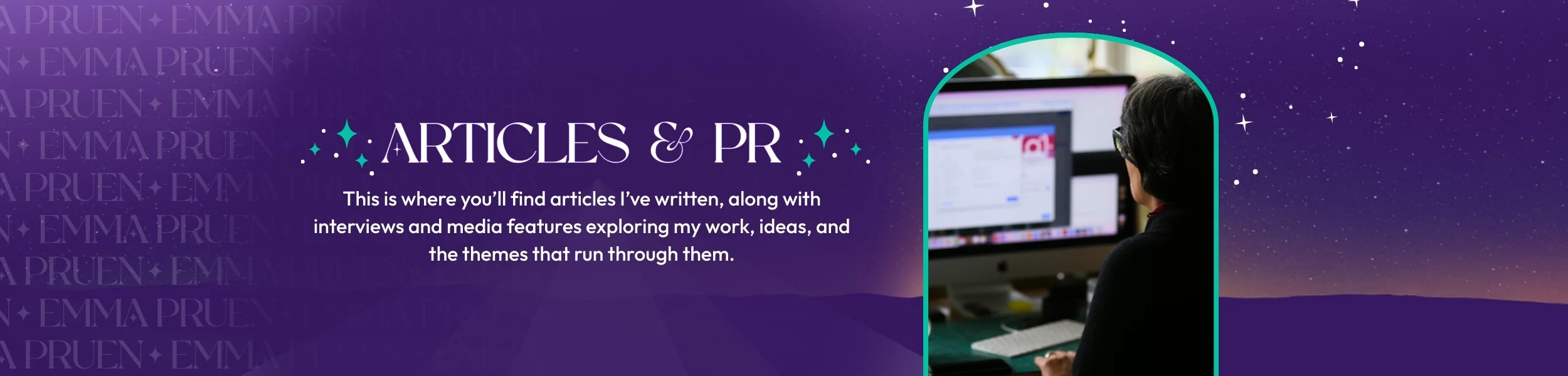 Articles & PR hero banner Emma Pruen